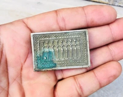 Ancient Rare Bronze Hand Carved Beautiful Hindu Goddess Jewellery Die Mold - Image 1 of 4