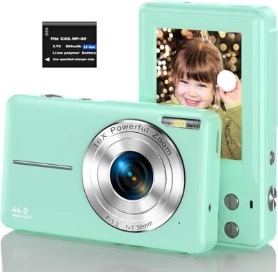 Fotoapparat Kamera (Fotocamera Digitale Professionell 1080P 44MP Zoom 16X Grün - Bild 1 von 4