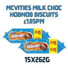 McVities Milk Chocolate Hobnobs £1.85 PM 15x262g (Case of 15) + FREE DELIVERY