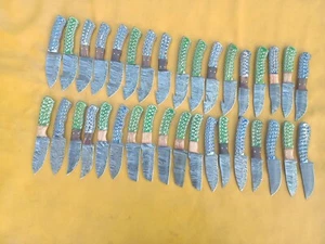 CUSTOM HAND MADE DAMASCUS STEEL FIXED BLADE  SKINER KNIFE MIX(lot of 35)8.00" - Picture 1 of 12