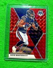 DAVID MONTGOMERY RED PRIZM CARD CHICAGO BEARS 2020 PANINI MOSAIC REFRACTOR HYPER