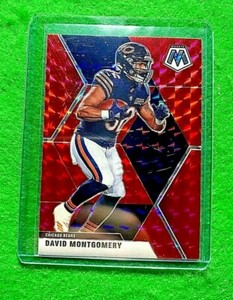 DAVID MONTGOMERY RED PRIZM CARD CHICAGO BEARS 2020 PANINI MOSAIC REFRACTOR HYPER