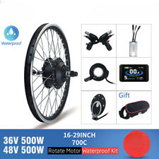 E-Bike Conversion Kit 36V 48V 500W Rear Rotate Motor Wheel 16-29 Inch 700C 