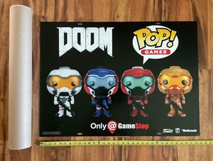 DOOM Funko POP Video Game Store Display Poster Sign 24"x33" Banner Promo - Picture 1 of 4