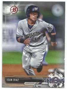 Isan Diaz Milwaukee Brewers 2017 Bowman Draft Baseball - Picture 1 of 3