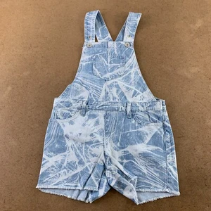 The Children's Place Girls Size 6X/7 Light Wash Marble Denim Shortalls NWT - Picture 1 of 4