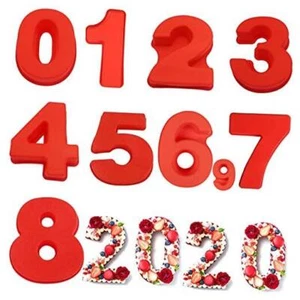 10 Inch 9 pieces Large Size Number Moulds Baking Forms Silicone Number 10 inch - Picture 1 of 7