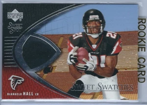 2004 Sweet Spot Football DeAngelo Hall Falcons Sweet Swatch Rookie Jersey Card - Picture 1 of 2