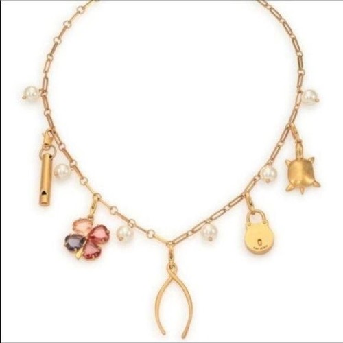 NWOT Tory Burch Clover Bass Christmas Necklace