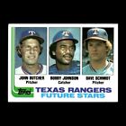 Rangers John Butcher/Bobby Johnson/Dave Schmidt 1982 Topps Rookie #418 R313e 8