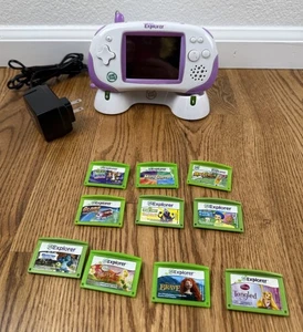 LeapFrog Leapster Explorer Handheld System Purple 39200 W/10 Games - Picture 1 of 14