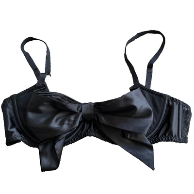 Sujetador Victoria's Secret 34B Negro Satinado Lazo Push Up sin Acolchado Ángulos de Sueño Foto 1 de 4