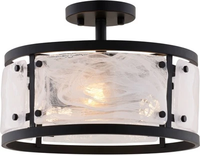 Vaxcel Lighting C0333 Wilder 3 luces 13" W techo de tambor semi-enjuagado - negro Foto 1 de 4