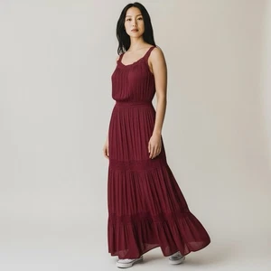 Knox Maxikleid Rose Dazzle Berry Schulter Träger Stufen Häkelspitze Einlage S - Bild 1 von 9