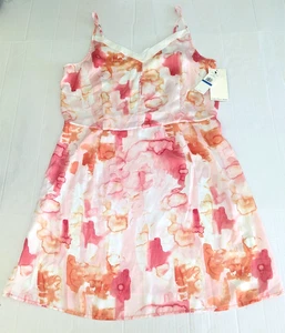 Vestido midi sin mangas con estampado floral coralino de Calvin Klein Jeans talla XL NUEVO CON ETIQUETAS - Imagen 1 de 9