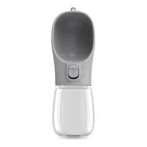 Hundewasserflasche 300ml Grau tragbar Auslaufsicher Reisen mit Napf Spielzeug - Bild 1 von 6