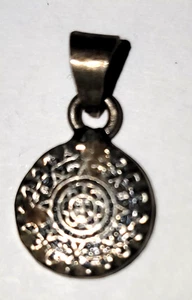 Azteken Maya Kalender ?  Vintage 925 Sterling Silber Anhänger / Charm - Bild 1 von 3