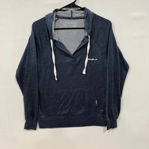 Eddie Bauer Lounge Hoodie Women’s S Blue Knit Pullover Kangaroo Pocket - Picture 1 of 5