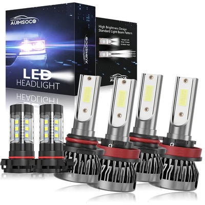 适用于吉姆西 Sierra 1500 2500 HD 3500 HD 2007-2020 LED 车头灯灯泡 冷白光 — 第 1/4 张图片