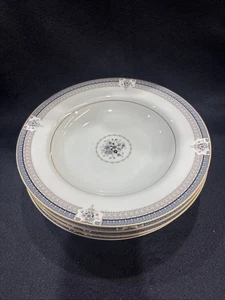 4 Mikasa Grande Ivory Tropez Gold Rimmed Soup Bowls 8.5" - Picture 1 of 4