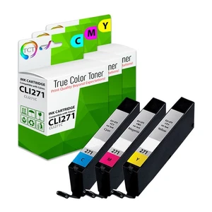 3Pk TCT CLI-271 Cyan Magenta Yellow HY For Canon Pixma MG5720 Compatible Ink - Picture 1 of 6