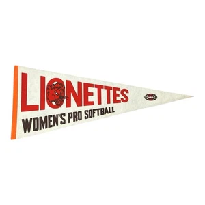 Vintage 1970's Santa Ana Lionettes Women's Pro Softball IWPS Full Size Pennant - Picture 1 of 6