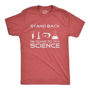 Camiseta Para Hombres Stand Back Im Going to Try Ciencia Divertida Nerd Sarcástica Camiseta Geek - Imagen 1 de 14