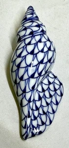 Vintage Andrea von Sadek blau-weiß Porzellan Fischnetz Muschel Figur - Bild 1 von 6