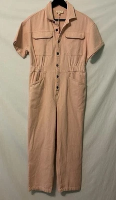 Listicle Mujer Boutique Melocotón Denim Mono Mediano Bolsillos Cintura Elástica NUEVO Foto 1 de 4