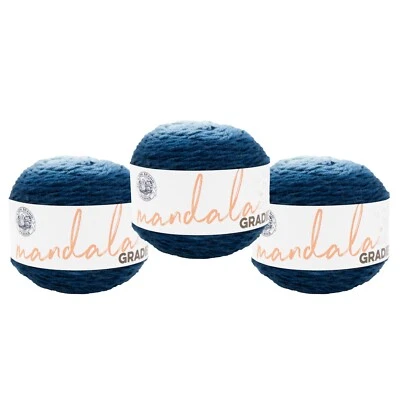 (3 Pack) Lion Brand Yarn 558-213AT Mandala Gradient Yarn, Steel Blue