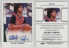2021-22 Leaf Memories 1990 Base Auto Green /50 Elliot Cadeau #BA-EC1 Auto