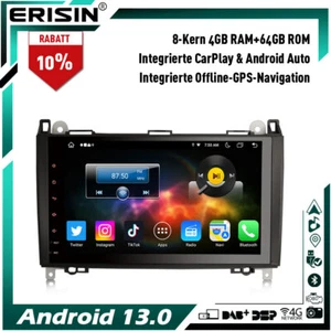 DAB+ 9" Android 14 Autoradio GPS Mercedes A/B Klasse Vito Sprinter Viano Crafter - Bild 1 von 24