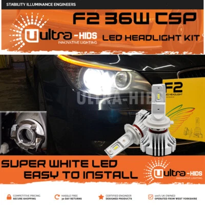 F2 H7 BMW E60 2004-10 CANBUS ERROR FREE WHITE LED KIT ACCURATE BEAM PATTERN UK - Image 1 of 4