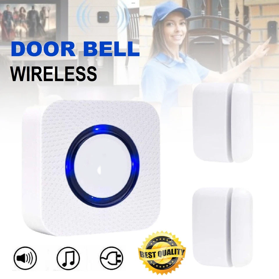 Wireless Door Gate Entry Bell Chime Motion Sensor Detector Alert Alarm Doorbell