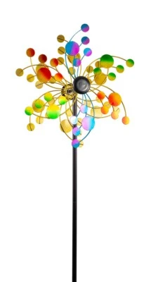 CIM Doppelwindrad Confetti Gartendeko Ø35cm x 130cm wetterfest Metall lackiert - Bild 1 von 4