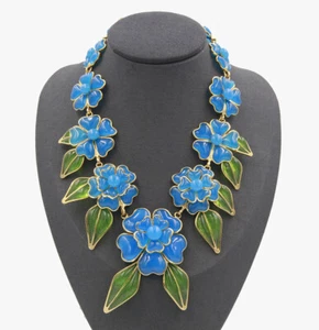 Gripoix  AUGUSTINE PARIS by Thierry Gripoix Camelia Glass Vintage Necklace - Picture 1 of 9