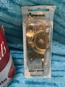 Nos Vintage 50er Jahre Amerock hell Messing Fensterflügel Riegel Schloss & Schrauben - Bild 1 von 9