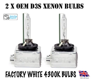 2X D3S XENON BULBS OEM HEADLIGHT REPLACEMENTS 4300K FORD BMW AUDI VOLVO MERCEDES - Picture 1 of 3