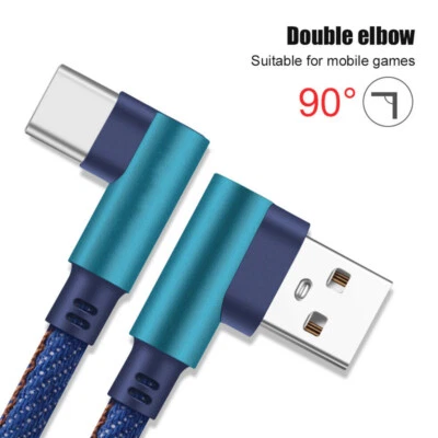 Type C 90 Degree Right Angle USB C 3.1 Fast Data Sync Charging Charger Cable Hot - Image 1 of 4