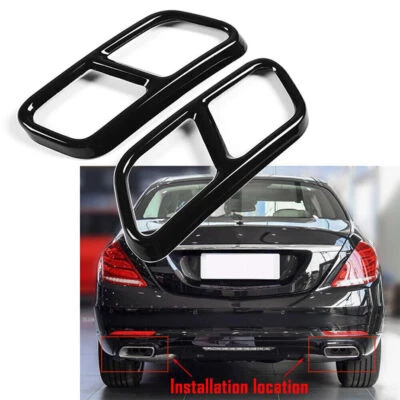 For Mercedes Benz S Class W221 W22 10+ Rear Exhaust Muffler Tail Pipe Cover Trim Foto 1 de 4