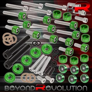 For Honda D-Series Cup Header Cam Cap M6 Fender Valve Cover Washers Bolt Green - Picture 1 of 6