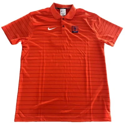 Nike New York Mets Auténtico Dri-FIT Victory Polo a Rayas - Naranja - Talla XL NUEVO CON ETIQUETAS Foto 1 de 4