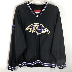 NFL Ravens Embroidered Lined Windbreaker Jacket Size XL Black Purple White - Picture 1 of 19