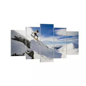 Canvas Print 160x85cm Wall Art Picture Snowboard Snow Sport Large Framed Artwork - Picture 1 of 10
