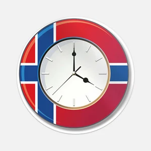 Norway Clock With National Flag Car Bumper Sticker Decal - Picture 1 of 1