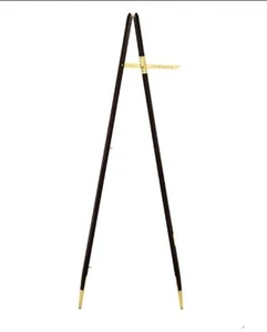 British Military Pace Stick legno nero ottone raccordi lucidi bastone custodia da trasporto - Foto 1 di 2