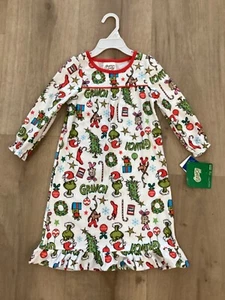 NEW HOW THE GRINCH STOLE CHRISTMAS GIRLS PAJAMAS GOWN DRESS 2T, 3T, 4T - Picture 1 of 9