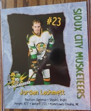 1998-99 Sioux City Musketeers USHL Hockey Jordan Lashmett Card NM Or Better