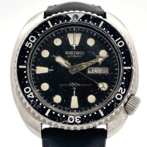 Seiko 6306-7001 Diver 150M Automatic Men’s Watch Black Dial Rubber Strap Used - Picture 1 of 6