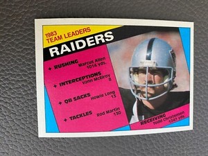1984 Topps Football Card #97 Oakland Raiders Team Leaders - Todd Christensen